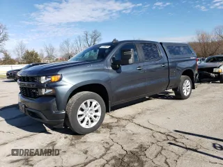 2021 Chevrolet Silverado 1500 Custom with VIN 3GCPYBEH1MG174260, listed as a Copart auction lot 87165514 with 46,231 mi miles and Salvage Title. Bid and sale history available at DreamBid. Image 1.