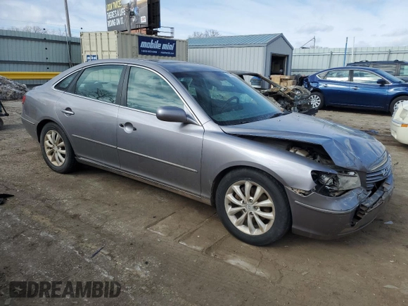 2007 Hyundai Azera SE with VIN KMHFC46F47A166915, listed as a Copart auction lot 88978785 with 0 mi miles and Salvage Title. Bid and sale history available at carsss.com. Image 4.