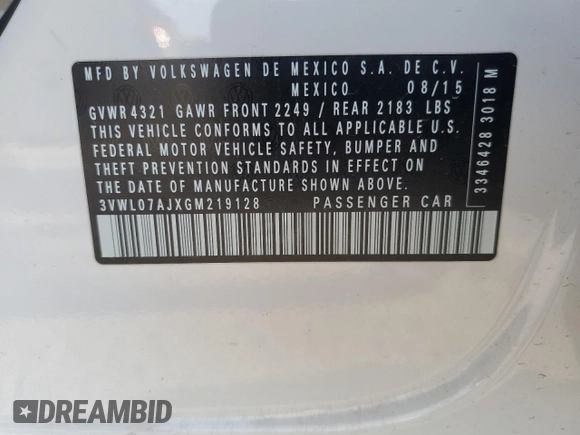 2016 Volkswagen Jetta SEL z VIN 3VWL07AJXGM219128, wystawiony jako Copart lot #49392665 z przebiegiem 131 518 mil mil oraz Szkoda całkowita • Salvage title. Historia ofert i sprzedaży dostępna na DreamBid. Obrazek 14.