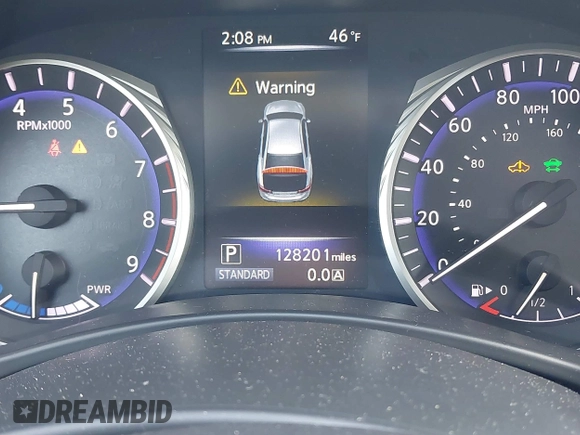 2014 Infiniti Q50 Hybrid Sport with VIN JN1AV7AR7EM703030, listed as a IAAI auction lot 41661844 with 128,202 mi miles. Bid and sale history available at carsss.com. Image 15.