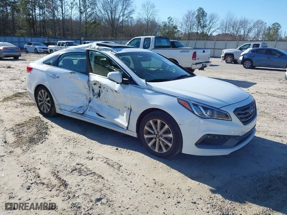 2016 Hyundai Sonata 2.4L Sport with VIN 5NPE34AF7GH406121, listed as a IAAI auction lot 41652078 with 90,445 mi miles. Bid and sale history available at carsss.com. Image 1.