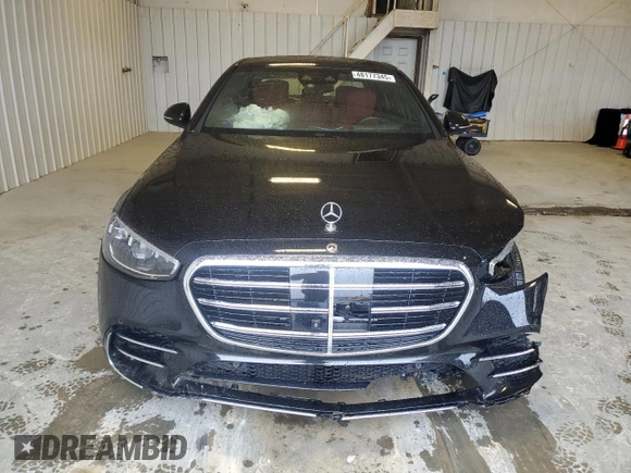 2022 Mercedes-Benz S-Class S 500 with VIN W1K6G6DB3NA107684, listed as a Copart auction lot 48177345 with 0 mi miles and Salvage Title. Bid and sale history available at carsss.com. Image 5.