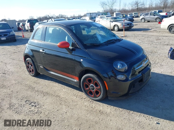 2013 FIAT 500e with VIN 3C3CFFGE9DT663239, listed as a IAAI auction lot 41437853 with 1 mi miles. Bid and sale history available at carsss.com. Image 1.