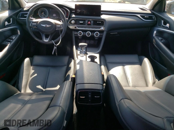 2023 Genesis G70 2.0T with VIN KMTG34TA6PU131696, listed as a Copart auction lot 69596114 with 29,968 mi miles and Salvage Title. Bid and sale history available at DreamBid. Image 8.