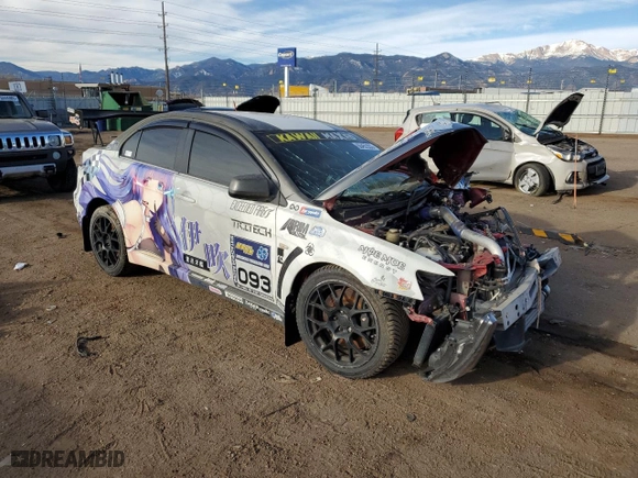 2008 Mitsubishi Lancer Evolution MR with VIN JA3AW56V98U051308, listed as a Copart auction lot 50452355 with 0 mi miles and Salvage Title. Bid and sale history available at carsss.com. Image 4.
