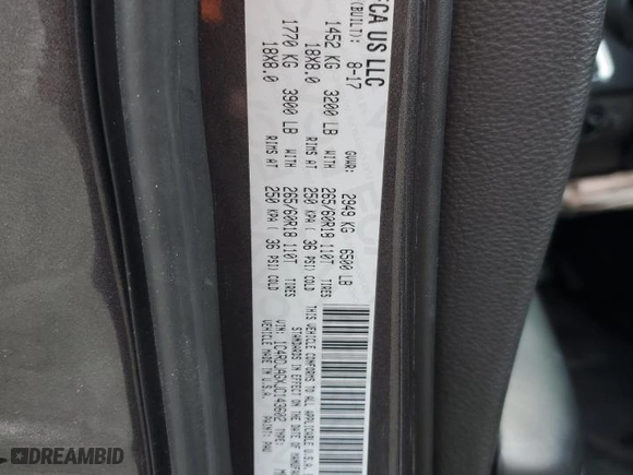 2018 Dodge Durango SXT with VIN 1C4RDJAGXJC143602, listed as a Copart auction lot 44319235 with 123,499 mi miles and Salvage Title. Bid and sale history available at carsss.com. Image 15.