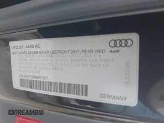 2021 Audi A6 Premium Plus with VIN WAUE3AF29MN087351, listed as a IAAI auction lot 41097268 with 43,202 mi miles. Bid and sale history available at carsss.com. Image 9.