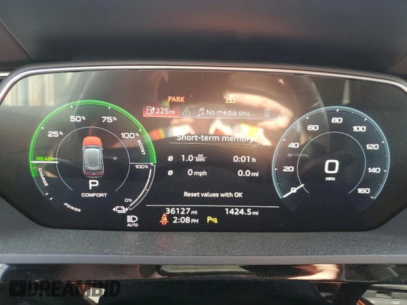 2022 Audi e-tron Premium Plus with VIN WA1LAAGE3NB033307, listed as a Copart auction lot 45680685 with 36,127 mi miles and Salvage Title. Bid and sale history available at DreamBid. Image 9.