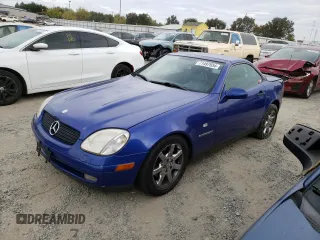 1998 Mercedes-Benz SLK-Class with VIN WDBKK47F9WF079564, listed as a Copart auction lot 71497654 with 226,380 mi miles and Salvage Title. Bid and sale history available at carsss.com. Image 1.