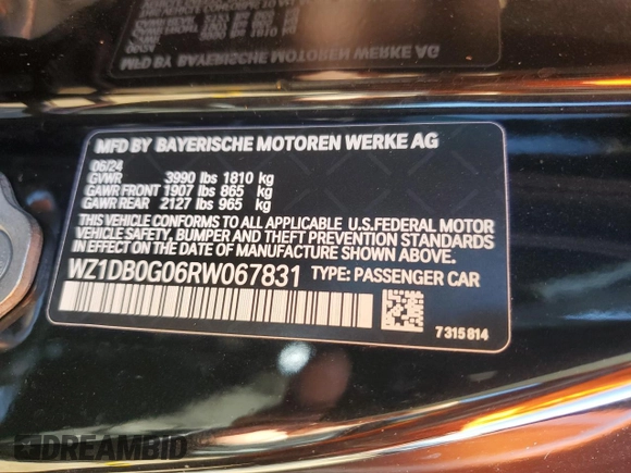 2024 Toyota Supra 3.0 with VIN WZ1DB0G06RW067831, listed as a Copart auction lot 78931264 with Not provided miles and Salvage title. Bid and sale history available at DreamBid. Image 14.