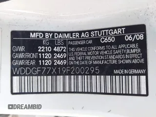 2009 Mercedes-Benz C 63 AMG with VIN WDDGF77X19F200295, listed as a IAAI auction lot 41861803 with 95,069 mi miles and . Bid and sale history available at DreamBid. Image 9.