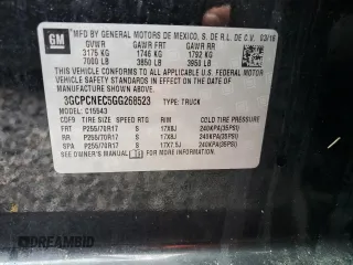 2016 Chevrolet Silverado 1500 LS with VIN 3GCPCNEC5GG268523, listed as a Copart auction lot 73746914 with Not Provided miles and Salvage Title. Bid and sale history available at DreamBid. Image 13.