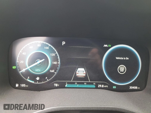 2021 Hyundai Santa Fe Hybrid SEL Premium with VIN KM8S3DA1XMU013315, listed as a Copart auction lot 51884344 with 30,408 mi miles and Salvage Title. Bid and sale history available at carsss.com. Image 9.