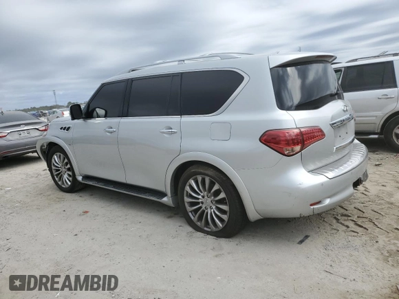 2016 Infiniti QX80 with VIN JN8AZ2NC0G9400496, listed as a Copart auction lot 43552395 with 161,648 mi miles and Salvage Title. Bid and sale history available at DreamBid. Image 2.