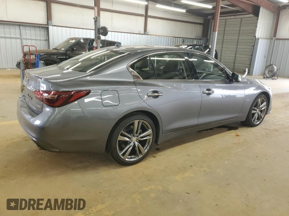 2019 Infiniti Q50 Luxe with VIN JN1EV7AR9KM591571, listed as a Copart auction lot 61782675 with 38,544 mi miles and Salvage title. Bid and sale history available at DreamBid. Image 3.