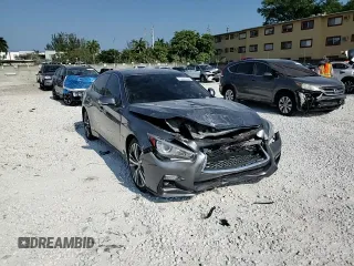 2019 Infiniti Q50 Luxe z VIN JN1EV7AP7KM519508, wystawiony jako Copart lot #53206555 z przebiegiem 88 415 mil mil oraz Nie do naprawy • Non repairable. Historia ofert i sprzedaży dostępna na DreamBid. Obrazek 13.