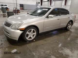 2003 Infiniti G35 w/Leather with VIN JNKCV51E53M023453, listed as a Copart auction lot 88950025 with 140,947 mi miles and Salvage Title. Bid and sale history available at carsss.com. Image 1.