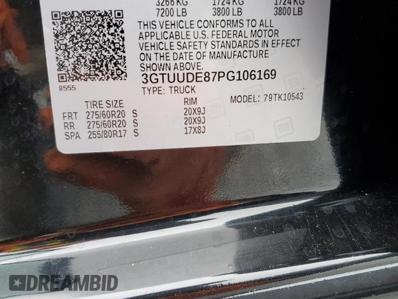 2023 GMC Sierra 1500 SLT z VIN 3GTUUDE87PG106169, wystawiony jako Copart lot #71252284 z przebiegiem 29 136 mil mil oraz Szkoda całkowita • Salvage title. Historia ofert i sprzedaży dostępna na DreamBid. Obrazek 13.