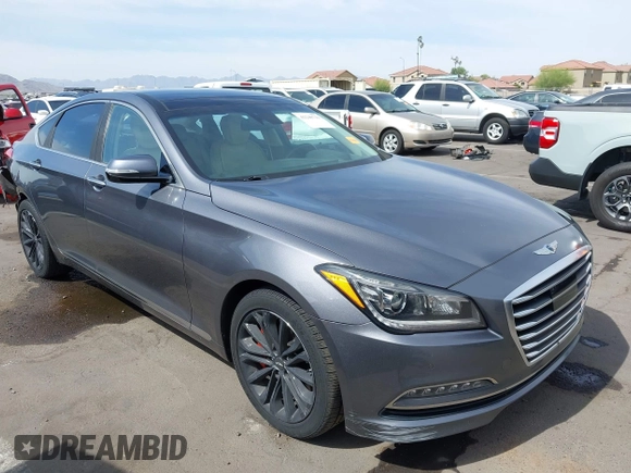 2017 Genesis G80 3.8L with VIN KMHGN4JE2HU167543, listed as a IAAI auction lot 42248719 with 82,574 mi miles and . Bid and sale history available at DreamBid. Image 1.