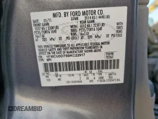 2011 Ford Escape XLT with VIN 1FMCU0D75BKC22917, listed as a Copart auction lot 48531065 with 198,854 mi miles and Salvage Title. Bid and sale history available at carsss.com. Image 13.