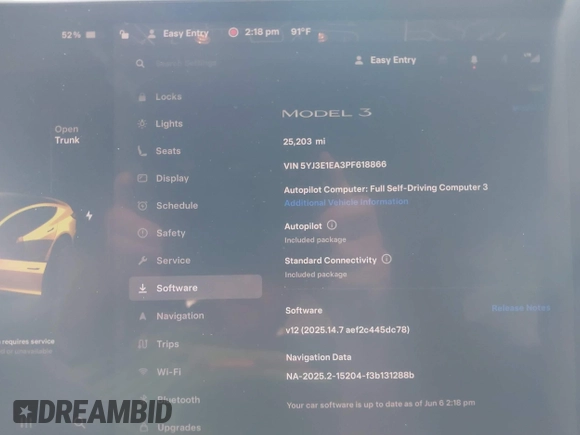 2023 Tesla Model 3 с VIN 5YJ3E1EA3PF618866, выставлен на аукционе IAAI как лот 42443617 с пробегом 25 203 миль миль и . История ставок и продаж доступна на DreamBid. Изображение 7.