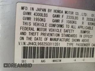 2005 Acura TSX with VIN JH4CL96825C011351, listed as a Copart auction lot 47842835 with 200,430 mi miles and Non Repairable. Bid and sale history available at carsss.com. Image 13.