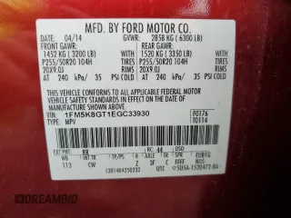 2014 Ford Explorer Sport z VIN 1FM5K8GT1EGC33930, wystawiony jako Copart lot #63686955 z przebiegiem 145 235 mil mil oraz Czysty tytuł • Clean title. Historia ofert i sprzedaży dostępna na DreamBid. Obrazek 13.