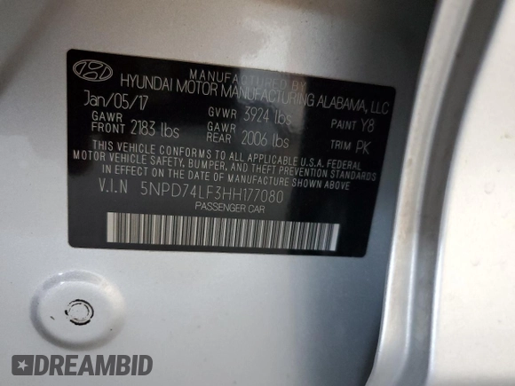 2017 Hyundai Elantra SE z VIN 5NPD74LF3HH177080, wystawiony jako Copart lot #57652195 z przebiegiem 115 567 mil mil oraz Szkoda całkowita • Salvage title. Historia ofert i sprzedaży dostępna na DreamBid. Obrazek 12.