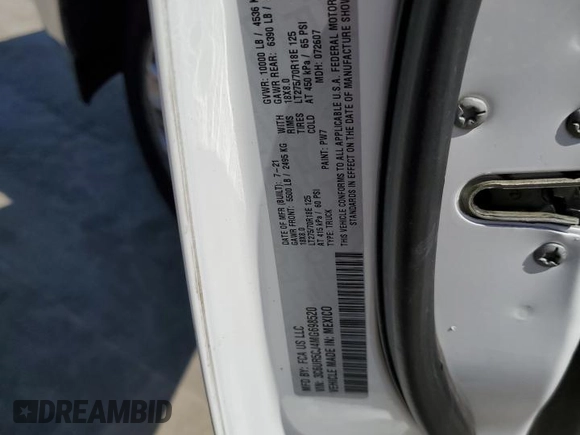 2021 Ram 2500 Tradesman with VIN 3C6UR5CJ4MG698520, listed as a Copart auction lot 48770615 with 172,779 mi miles and Salvage Title. Bid and sale history available at carsss.com. Image 12.