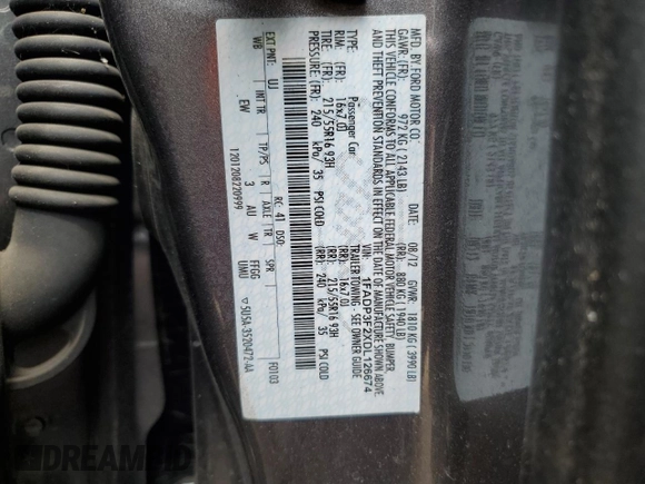 2013 Ford Focus SE с VIN 1FADP3F2XDL126674, выставлен на аукционе Copart как лот 57043615 с пробегом 126 313 миль миль и Списание • Salvage title. История ставок и продаж доступна на DreamBid. Изображение 12.