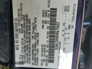 2017 Lincoln MKZ Select с VIN 3LN6L5D90HR619602, выставлен на аукционе Copart как лот 59420625 с пробегом 77 403 миль миль и Списание • Salvage title. История ставок и продаж доступна на DreamBid. Изображение 12.