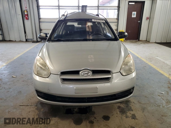 2008 Hyundai Accent GS with VIN KMHCM36C88U091524, listed as a Copart auction lot 47637975 with 0 mi miles and Salvage Title. Bid and sale history available at carsss.com. Image 5.