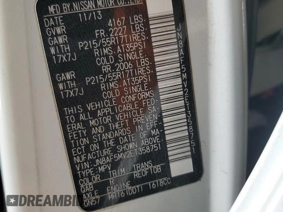 2014 Nissan Juke S with VIN JN8AF5MV2ET358751, listed as a Copart auction lot 48776515 with Not Provided miles and Salvage Title. Bid and sale history available at carsss.com. Image 14.