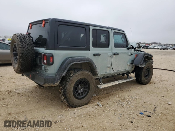 2023 Jeep Wrangler Willys with VIN 1C4HJXDN6PW664826, listed as a Copart auction lot 43116525 with 20,004 mi miles and Salvage Title. Bid and sale history available at DreamBid. Image 3.
