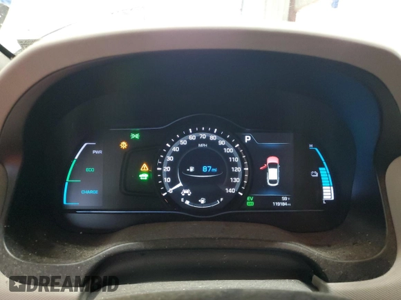 2019 Hyundai Ioniq Limited with VIN KMHC75LD5KU172262, listed as a Copart auction lot 81106074 with 119,184 mi miles and Salvage Title. Bid and sale history available at DreamBid. Image 9.