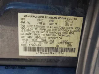 2006 Nissan Altima 3.5 SE with VIN 1N4BL11D46N301024, listed as a IAAI auction lot 41885365 with 206,539 mi miles. Bid and sale history available at carsss.com. Image 9.