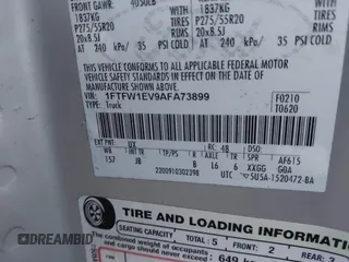 2010 Ford F-150 XL с VIN 1FTFW1EV9AFA73899, выставлен на аукционе IAAI как лот 41175562 с пробегом 190 448 миль миль и . История ставок и продаж доступна на DreamBid. Изображение 9.