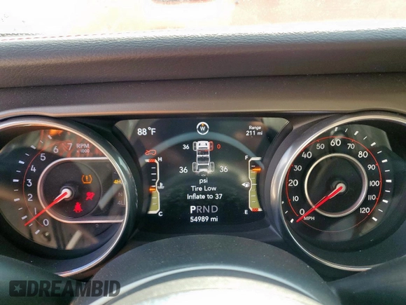 2018 Jeep Wrangler Rubicon with VIN 1C4HJXCGXJW285578, listed as a Copart auction lot 59443035 with 54,989 mi miles and Salvage title. Bid and sale history available at DreamBid. Image 9.