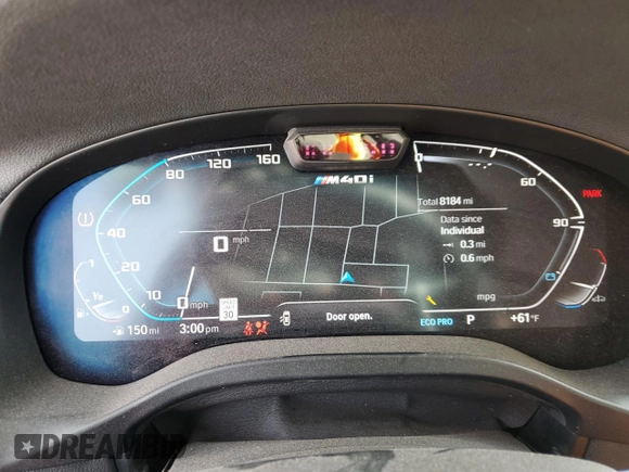 2023 BMW X4 M40i with VIN 5UX43DT06P9R01258, listed as a Copart auction lot 41738674 with 8,184 mi miles and Salvage Title. Bid and sale history available at carsss.com. Image 9.