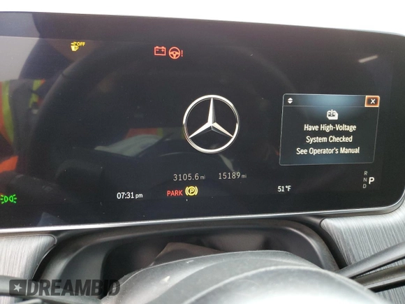 2023 Mercedes-Benz EQE with VIN W1KEG2BB8PF014575, listed as a Copart auction lot 54380985 with 15,189 mi miles and Salvage Title. Bid and sale history available at carsss.com. Image 9.