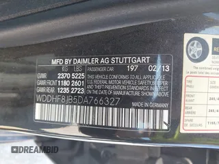 2013 Mercedes-Benz E 350 Luxury with VIN WDDHF8JB5DA766327, listed as a IAAI auction lot 42802483 with 137,952 mi miles and . Bid and sale history available at DreamBid. Image 9.