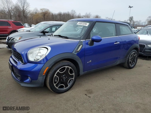 2013 MINI Cooper Paceman S ALL4 with VIN WMWSS7C59DWN51465, listed as a Copart auction lot 44923295 with 84124 miles and Clean Title. Bid and sale history available at carsss.com. Image 1.