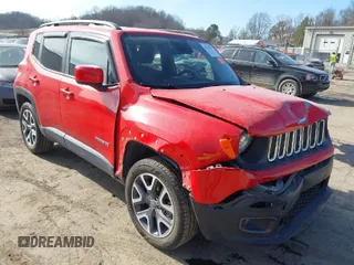 2015 Jeep Renegade Latitude with VIN ZACCJBBT3FPC45343, listed as a IAAI auction lot 41749291 with 49,608 mi miles. Bid and sale history available at carsss.com. Image 1.