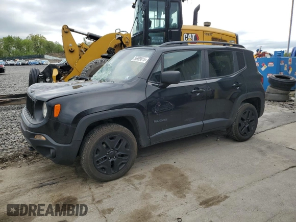 2018 Jeep Renegade Upland z VIN ZACCJBAB4JPH90422, wystawiony jako Copart lot #55999015 z przebiegiem 147 775 mil mil oraz Szkoda całkowita • Salvage title. Historia ofert i sprzedaży dostępna na DreamBid. Obrazek 1.