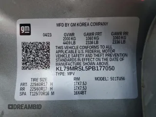2023 Chevrolet TrailBlazer LT with VIN KL79MRSL5PB177050, listed as a Copart auction lot 49977245 with 35,995 mi miles and Salvage Title. Bid and sale history available at DreamBid. Image 15.