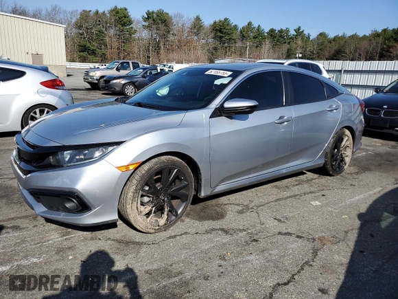 2019 Honda Civic Sport with VIN 2HGFC2F86KH602444, listed as a Copart auction lot 52155755 with 51,477 mi miles and Salvage Title. Bid and sale history available at DreamBid. Image 1.