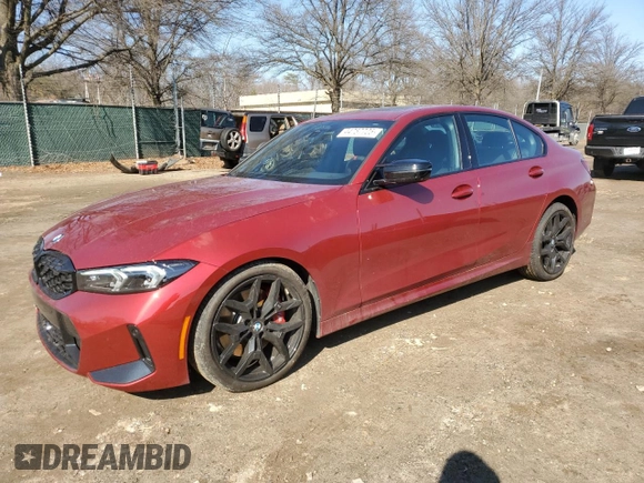 2025 BMW 3 Series M340i xDrive with VIN 3MW69FT06S8F12088, listed as a Copart auction lot 44757725 with 1,290 mi miles and Salvage Title. Bid and sale history available at carsss.com. Image 1.