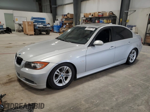 2008 BMW 3 Series 328i with VIN WBAVA37538NL52412, listed as a Copart auction lot 52848775 with 116,788 mi miles and Clean Title. Bid and sale history available at DreamBid. Image 1.