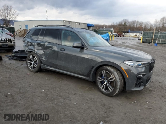 2022 BMW X7 M50i with VIN 5UXCX6C00N9L87710, listed as a Copart auction lot 46780085 with 46,876 mi miles and Salvage Title. Bid and sale history available at carsss.com. Image 4.