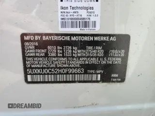 2017 BMW X6 sDrive35i z VIN 5UXKU0C52H0F99663, wystawiony jako Copart lot #57293445 z przebiegiem 71 491 mil mil oraz Szkody całkowita. Historia ofert i sprzedaży dostępna na DreamBid. Obrazek 13.